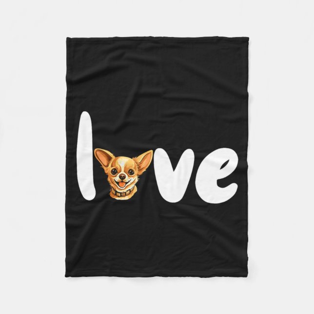 Cobertor De Velo Chihuahua Dog Love For Valentines Day  (Frente)