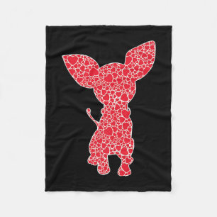 Cobertor De Velo Chihuahua Hearts Dog Puppy Lover