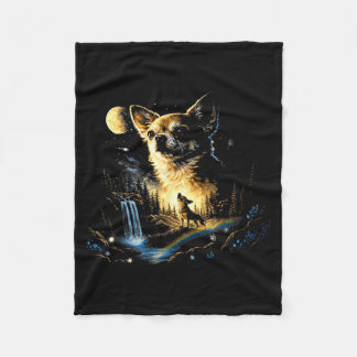 Cobertor De Velo Chihuahua howling to the moon vintage funny