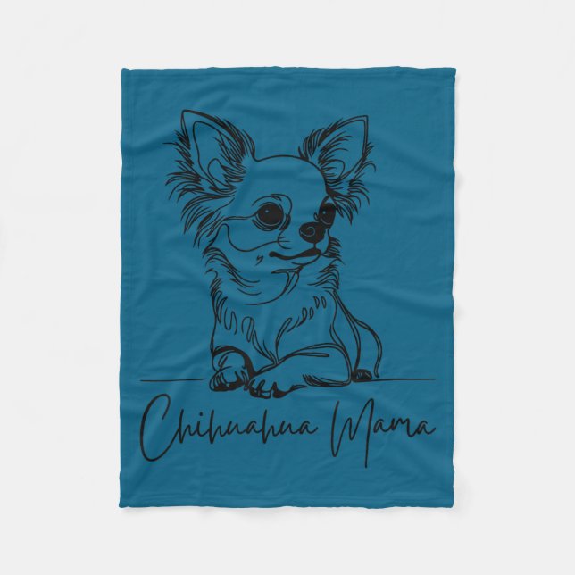 Cobertor De Velo Chihuahua Mama Long Haired Chihuahua Mom Cute Dog  (Frente)
