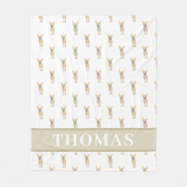 Cobertor De Velo Chihuahua Personalizado (Pelo Curto, Bege Claro)