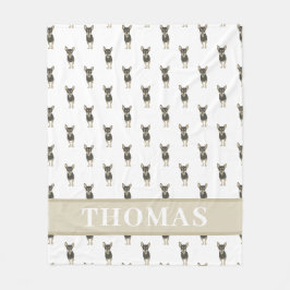 Cobertor De Velo Chihuahua personalizado (preto e latão)