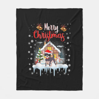 Cobertor De Velo chihuahua santa hat merry christmas dog lover