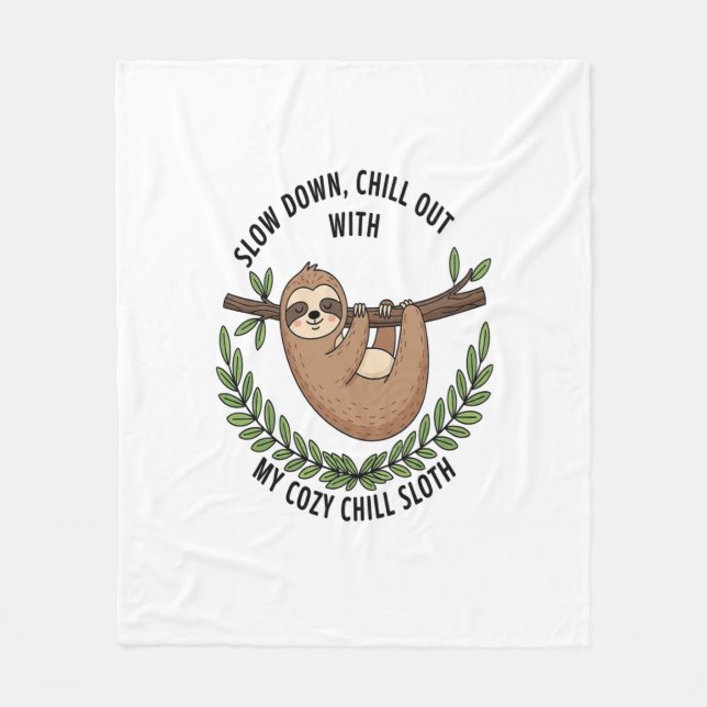 Cobertor De Velo Chill Sloth, USA Animal (Frente)
