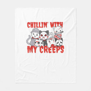 Cobertor De Velo Chillin Com Meu Creeps Cat Horror Assassino Hallow