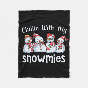 Cobertor De Velo Chillin Com Meu Pijama de Natal Snowmies Snowman