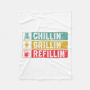 Cobertor De Velo Chillin Grillin Refillin Churrasco Pit Carne Fuman
