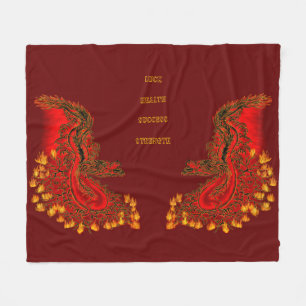 Cobertor De Velo China Dragon vermelho e design de ouro
