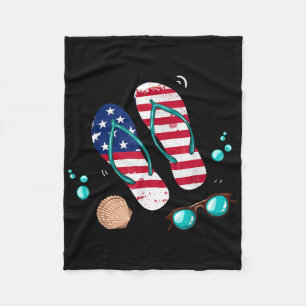 Cobertor De Velo Chinelos Patrióticos Praia Bandeira Americana Verã