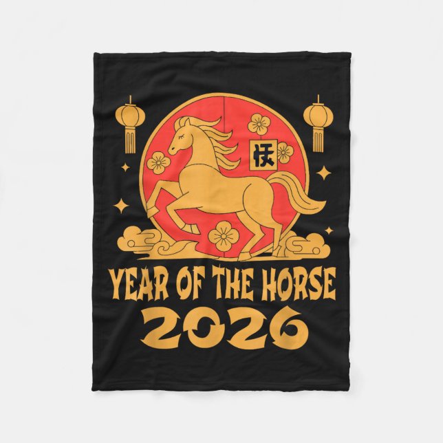 Cobertor De Velo Chinese New Year 2026 Year Of The Horse  (Frente)