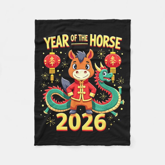 Cobertor De Velo Chinese New Year 2026 Year Of The Horse  (Frente)