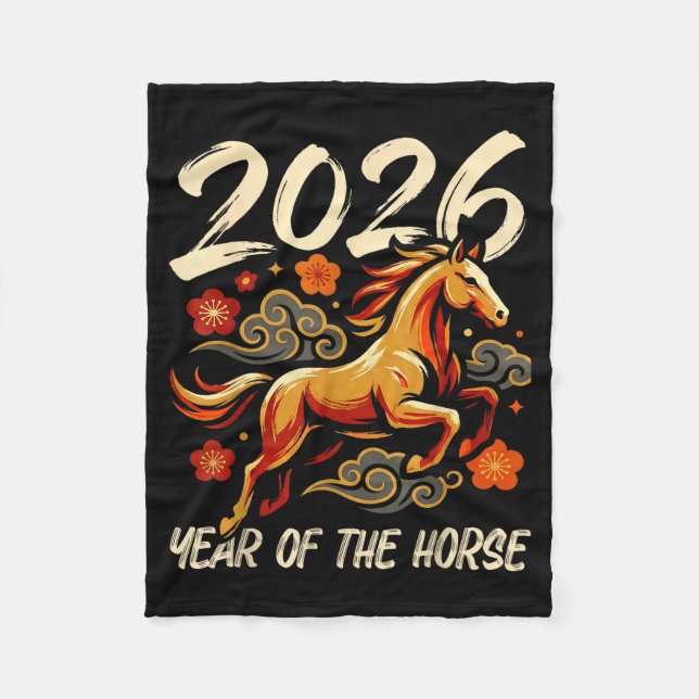 Cobertor De Velo Chinese New Year Lunar Year Of The Horse 2026  (Frente)
