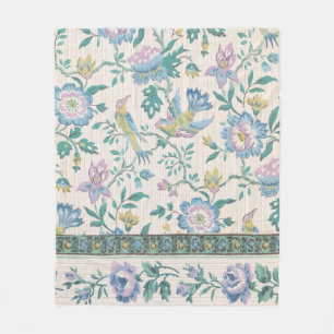 Cobertor De Velo Chinoiserie Vintage Pássaro Floral Padrão Pastel