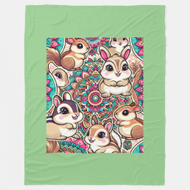 Cobertor De Velo "Chipmunks & Cottontails"
