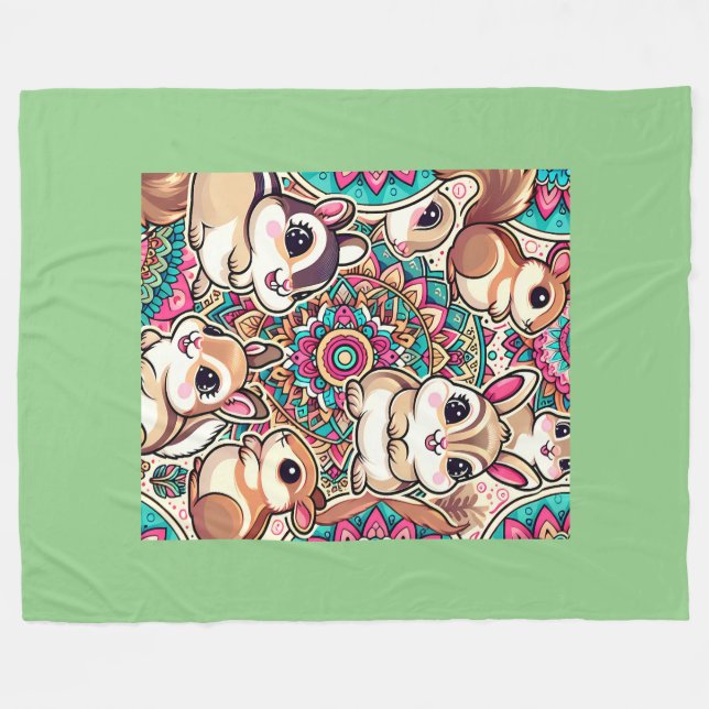 Cobertor De Velo "Chipmunks & Cottontails" (Frente (Horizontal))