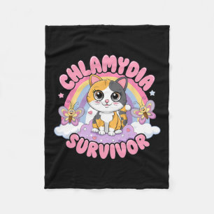 Cobertor De Velo Chlamydia Sobrevivente Cat Meme Camisas Engraçadas