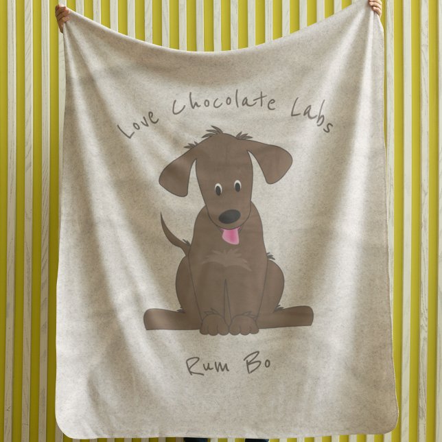 Cobertor De Velo Chocolate Lab Love ・ Personalizado (Criador carregado)