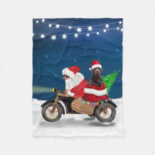 Cobertor De Velo Chocolate Labrador Cão Natal Papai Noel