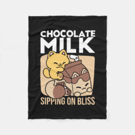 Cobertor De Velo Chocolate Milk Sipping on Bliss – Kawaii Cat Food