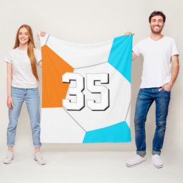 Cobertor De Velo choose ANY team colors w jersey number soccer