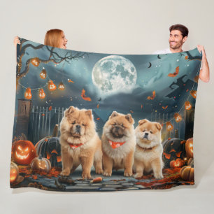 Cobertor De Velo Chow Chow Halloween Spooky