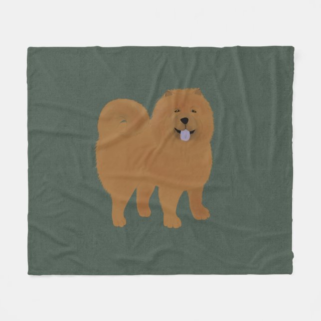 Cobertor De Velo Chow Chow Medium Fleece Blanket (Frente (Horizontal))