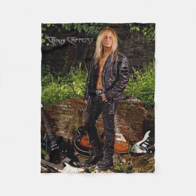Cobertor De Velo Chris Caffery em pé com Guitars Fleece Blanket (Frente)