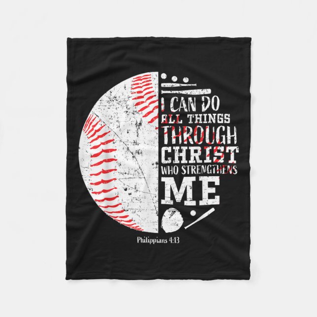 Cobertor De Velo Christian Baseball Philipans 4_13 I Can Do All Thi (Frente)