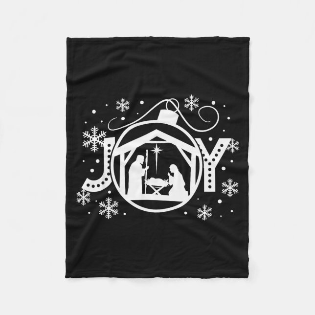 Cobertor De Velo Christian Christmas Joy Jesus Nativity Scene Faith (Frente)