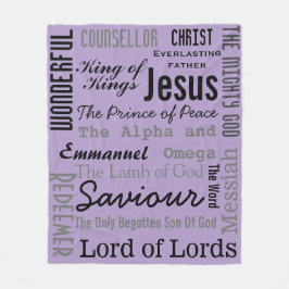 Cobertor De Velo Christian Dezessete Nomes de Jesus Roxo