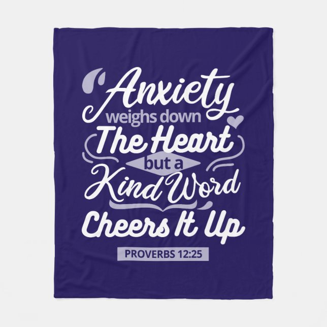 Cobertor De Velo Christian Encouragement Quote – Anxiety & Kindness (Frente)