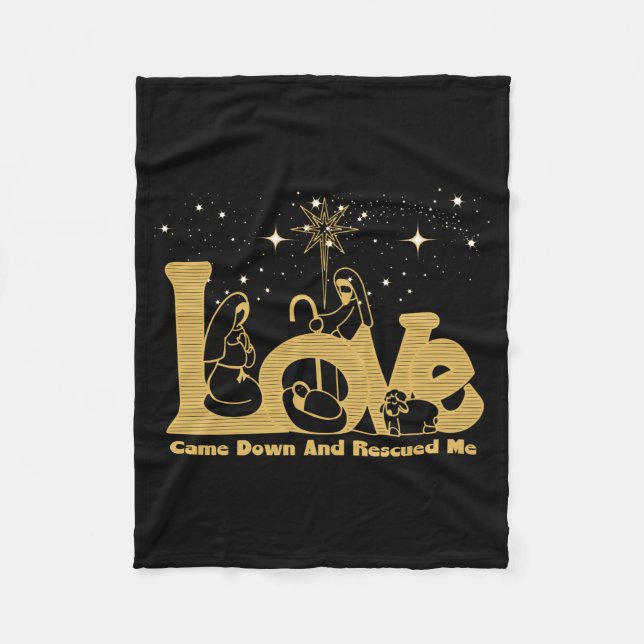 Cobertor De Velo Christian Family Christmas Nativity Scene Gold T S (Frente)