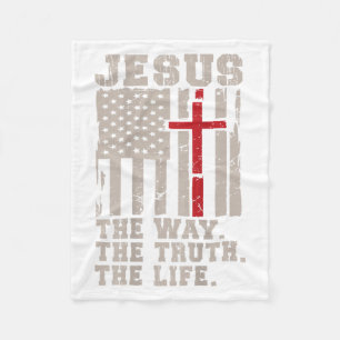 Cobertor De Velo Christian Patriotic Jesus Way Truth Life American