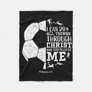 Cobertor De Velo Christian Soccer Faith Graphic Bible Verse Philipp