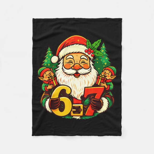 Cobertor De Velo Christmas 67 Funny Xmas Santa Six Seven Meme Gen A (Frente)