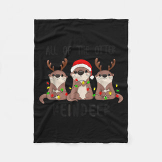 Cobertor De Velo Christmas All Of The Otter Reindeer 