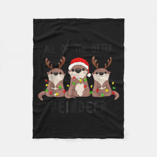 Cobertor De Velo Christmas All Of The Otter Reindeer  (Frente)
