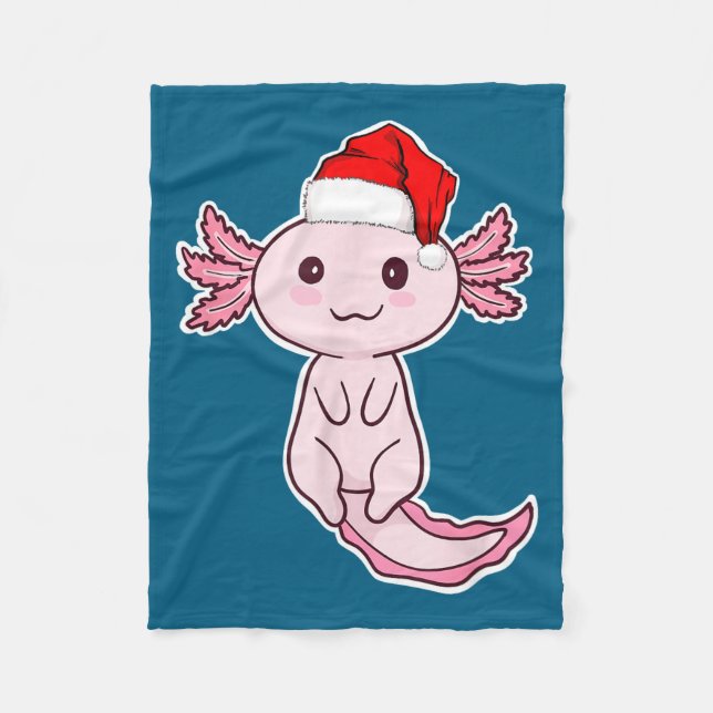 Cobertor De Velo Christmas Axolotl  (Frente)