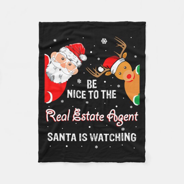 Cobertor De Velo Christmas Be Nice To The Real Estate Agent Santa  (Frente)