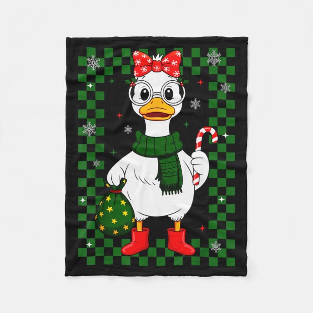 Cobertor De Velo Christmas Candy Cane Goose Matching Couple Xmas Bo (Frente)