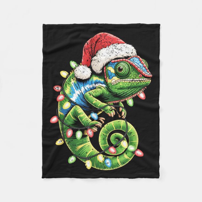 Cobertor De Velo Christmas Chameleon Toddler Kids Boys Christmas Xm (Frente)