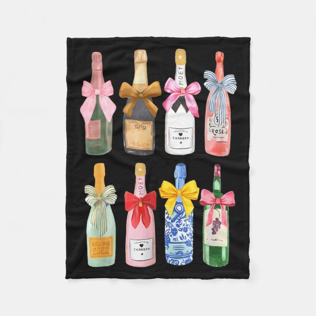 Cobertor De Velo Christmas Champagne Cool Gl Coquette Bottle  (Frente)