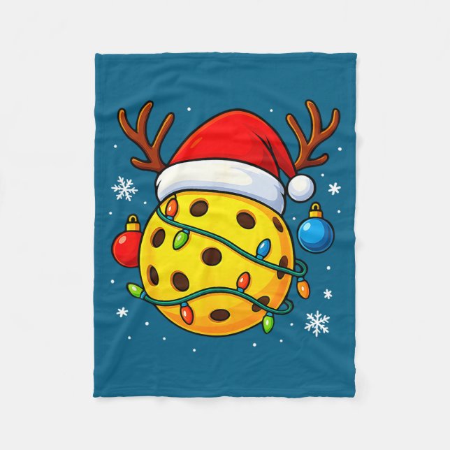 Cobertor De Velo Christmas Ckleball Santa Hat Lights Srts Xmas Paja (Frente)