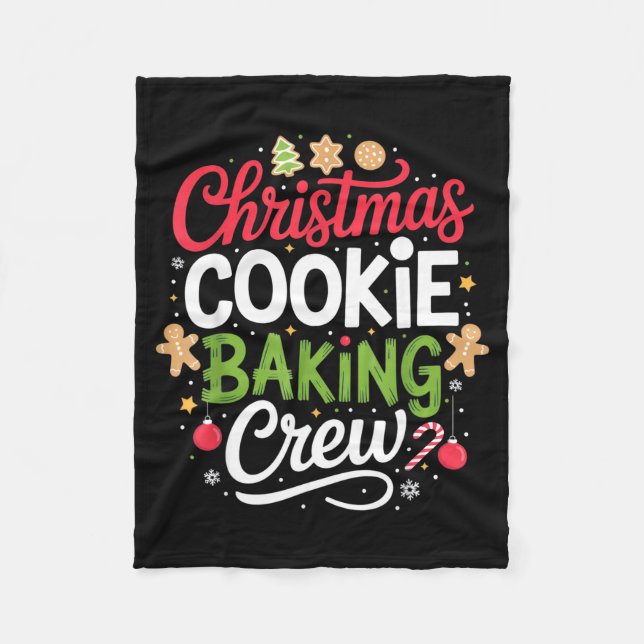 Cobertor De Velo Christmas Cookie Baking Crew Mom Funny Proud Holid (Frente)