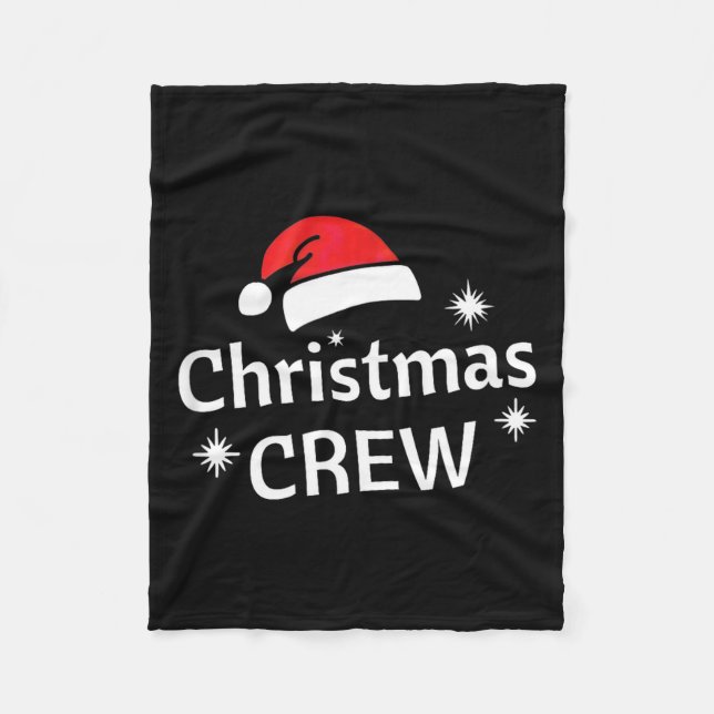 Cobertor De Velo Christmas Crew Santa's Hat Merry Xmas  (Frente)
