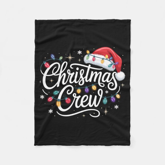 Cobertor De Velo Christmas Crew Xmas Lights Family Matching Pajamas (Frente)