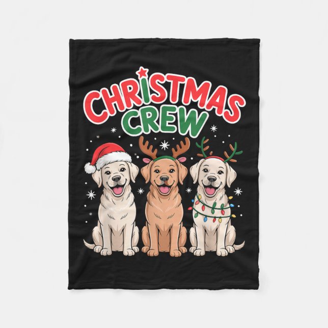 Cobertor De Velo Christmas Crew Xmas Puppy Funny Christmas Labrador (Frente)