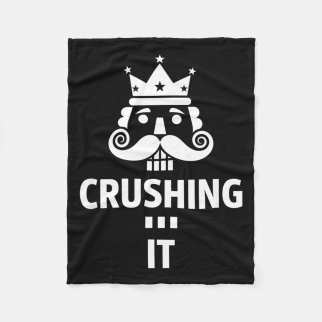 Cobertor De Velo Christmas Crushing It Nutcracker - Funny Retro Ugl (Frente)