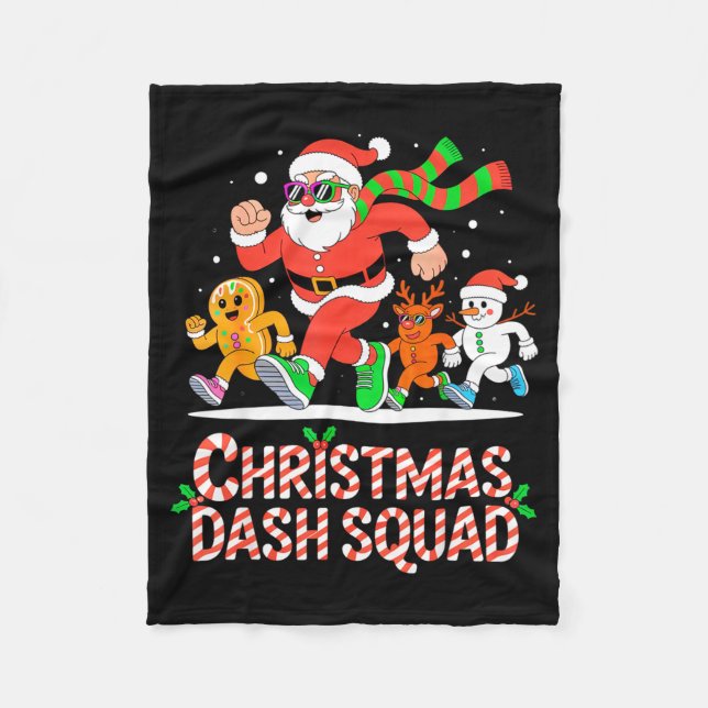 Cobertor De Velo Christmas Dash Squad Running Runner Marathon Team  (Frente)