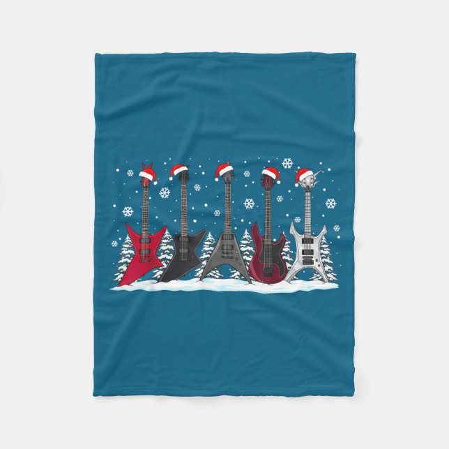Cobertor De Velo Christmas Electric Guitars Metalhead Guitarist Xma (Frente)